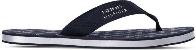 Tommy Hilfiger logo-print flip flops Blue