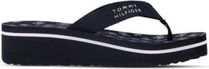 Tommy Hilfiger logo-print platform flip flops Blue