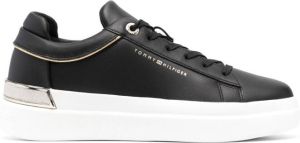 Tommy Hilfiger metallic-detail leather sneakers Black