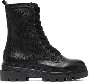 Tommy Hilfiger monochromatic lace-up boots Black