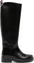 Tommy Hilfiger monogram-plaque leather knee-high boots Black - Thumbnail 1