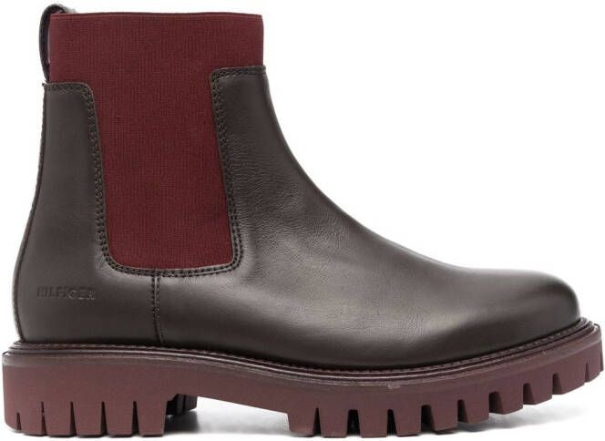 Tommy Hilfiger Premium chunky Chelsea boots Red