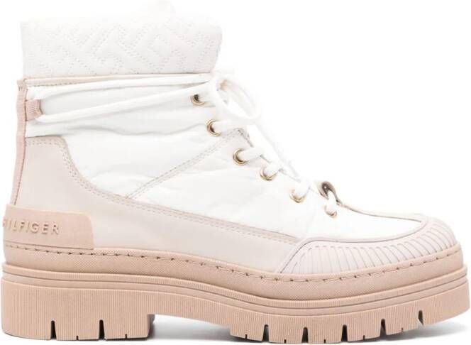 Tommy Hilfiger quilted panelled boots White
