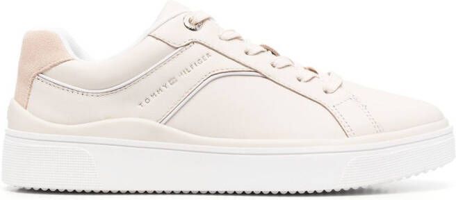 Tommy Hilfiger round-toe leather sneakers Neutrals