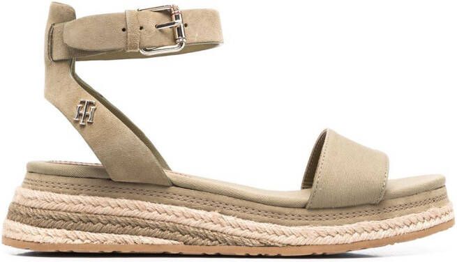 Tommy Hilfiger side logo-plaque detail sandals Green