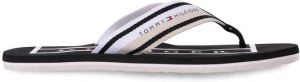 Tommy Hilfiger striped-strap flip flops Black