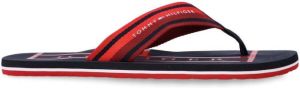 Tommy Hilfiger striped-strap flip flops Red