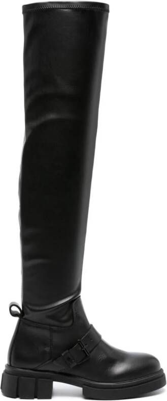Tommy Hilfiger thigh-high faux-leather boots Black