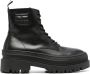 Tommy Jeans Foxing lace-up leather boots Black - Thumbnail 1