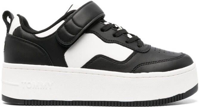 Tommy Jeans leather flatform sneakers Black