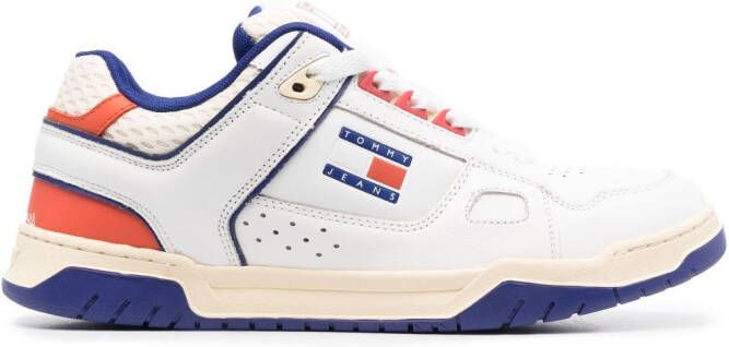 Tommy Jeans logo-motif leather sneakers White