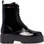 Tommy Jeans patent lace-up boots Black - Thumbnail 1