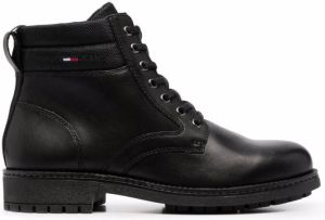 Tommy Jeans short lace-up boots Black