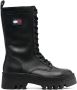 Tommy Jeans Twelve logo-patch leather boots Black - Thumbnail 1
