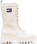 Tommy Jeans Twelve logo-patch leather boots White - Thumbnail 1