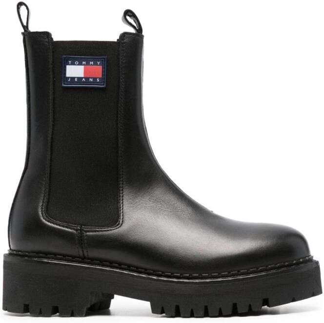 Tommy Jeans Urban 50mm leather boots Black
