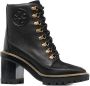 Tory Burch 100mm lace-up leather boots Black - Thumbnail 1