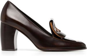 Tory Burch 80mm buckle-detailed pumps Brown