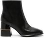 Tory Burch 80mm Double T-detail leather ankle boots Black - Thumbnail 1