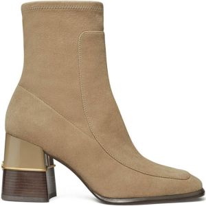 Tory Burch 80mm suede ankle boots Brown