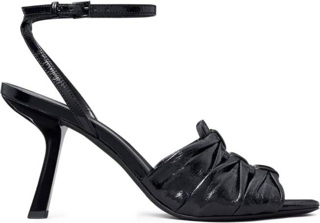 Tory Burch 85mm ruched leather sandals Black