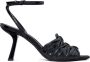 Tory Burch 85mm ruched leather sandals Black - Thumbnail 1