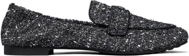 Tory Burch Ballet tweed leather loafers Black