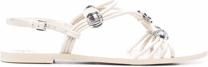 Tory Burch bead-detail strappy sandals White