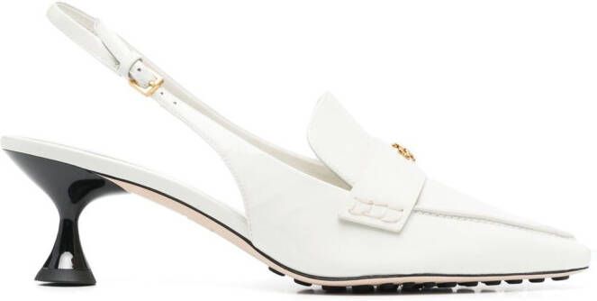 Tory Burch buckled slingback pumps White
