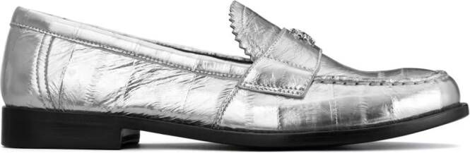 Tory Burch Classic metallic leather loafers Silver