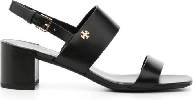 Tory Burch Double T 50mm leather sandals Black