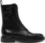 Tory Burch Double T leather combat boots Black - Thumbnail 1