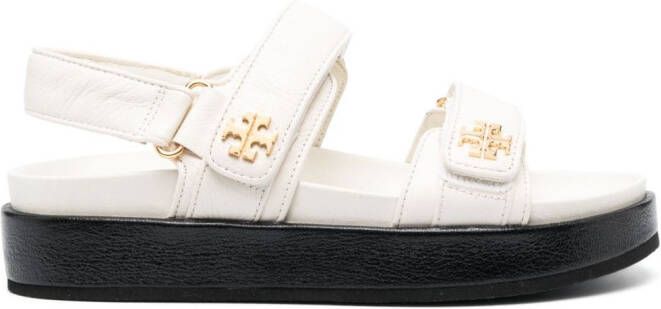 Tory Burch Double T-motif leather sandals White