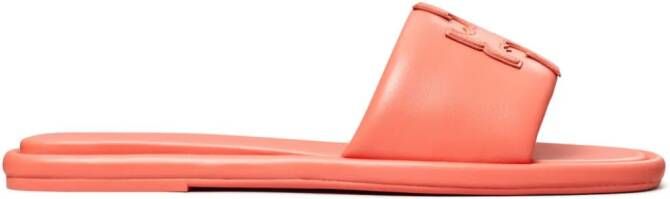Tory Burch Double T Sport leather sandals Orange