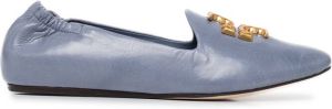Tory Burch Eleanor logo-plaque loafers Blue