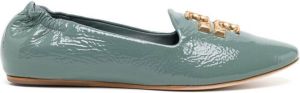 Tory Burch Eleanor logo-plaque loafers Green
