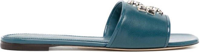 Tory Burch Eleanor loog-plaque slides Blue