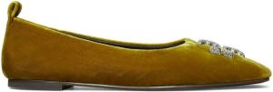 Tory Burch Eleanor pave ballet shoes Yellow