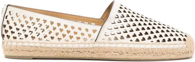 Tory Burch Heart perforated-leather espadrilles White