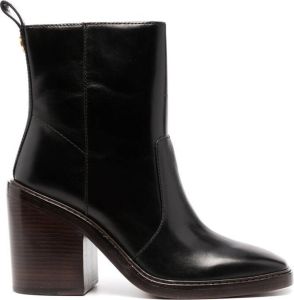 Tory Burch heeled leather boots Black