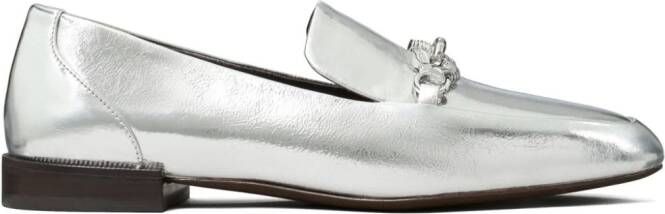 Tory Burch Jessa metallic loafers Silver