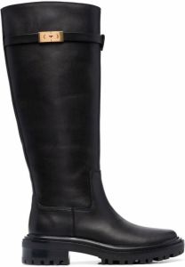 Tory Burch knee-length leather boots Black