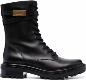 Tory Burch lace-up combat boots Black