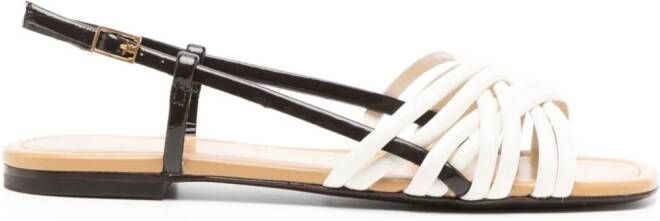 Tory Burch leather slingback sandals Neutrals