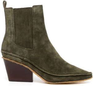 Tory Burch Lila leather ankle boots Green