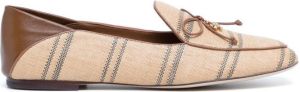 Tory Burch logo-charm slip-on loafers Brown