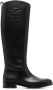 Tory Burch logo-embossed tall leather boots Black - Thumbnail 1
