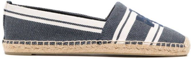 Tory Burch logo-embroidered flat espadrilles Blue