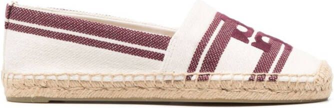 Tory Burch logo-embroidered flat espadrilles White