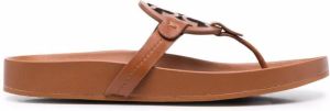 Tory Burch logo-patch sandals Brown